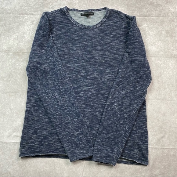 John Varvatos Sweater Men M Heathered Gray Lightweight Pullover Crew Neck Casual - Picture 3 of 14